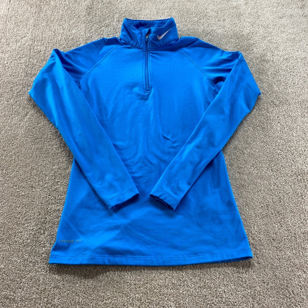 Nike Therma-FIT Training Top Womens Medium Blue Quarter Zip Pullover